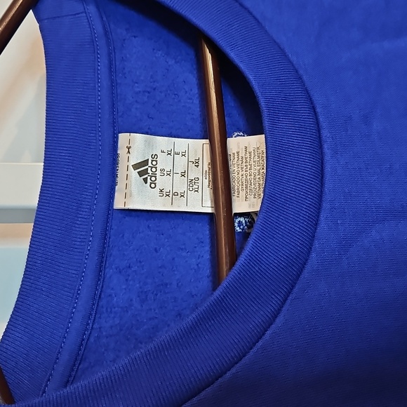 Adidas Royal Blue Logo Crewneck Embroidered Back Logo - Picture 2 of 6